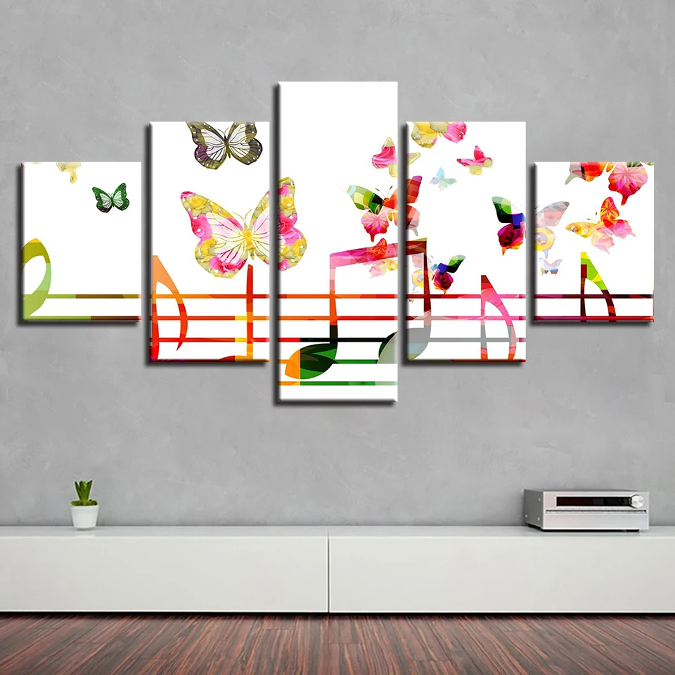 Музыка плакат с изображением гитары пианино скрипка фонограф ди джей 5 шт.