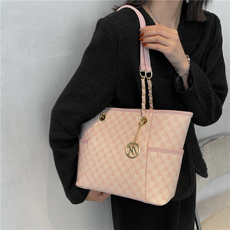 burminsa letters print luxury designer large tote handbags for women trends 2022 fashion brand office ladies chain shoulder bags free global shipping