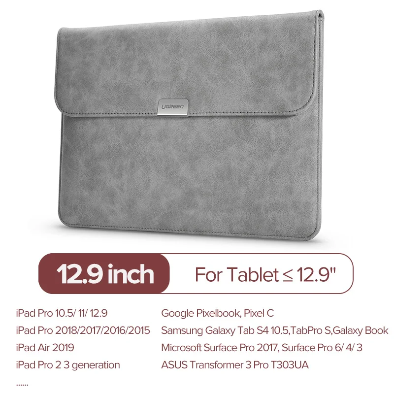 12.9 inch Tablet Bag Ugreen сумка для ноутбука, кожаная сумка для ноутбука, чехол для Macbook Air Macbook Pro 13, чехол для ноутбука, чехол для iPad Pro Air Sleeve, чехол - Цвет: 12.9 inch Tablet Bag