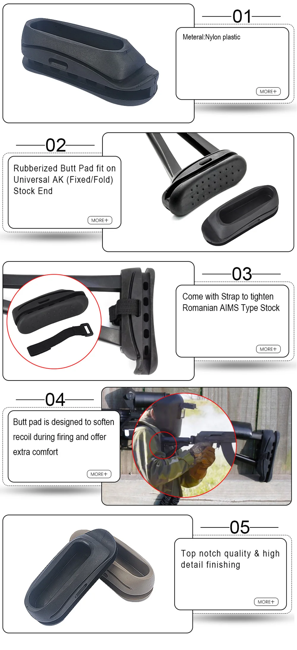 Тактический Страйкбол Тактический противоударный резиновый АК сток Pad AK47 Recoil BUTT сток Pad Пейнтбол винтовка пистолет аксессуары MP05003