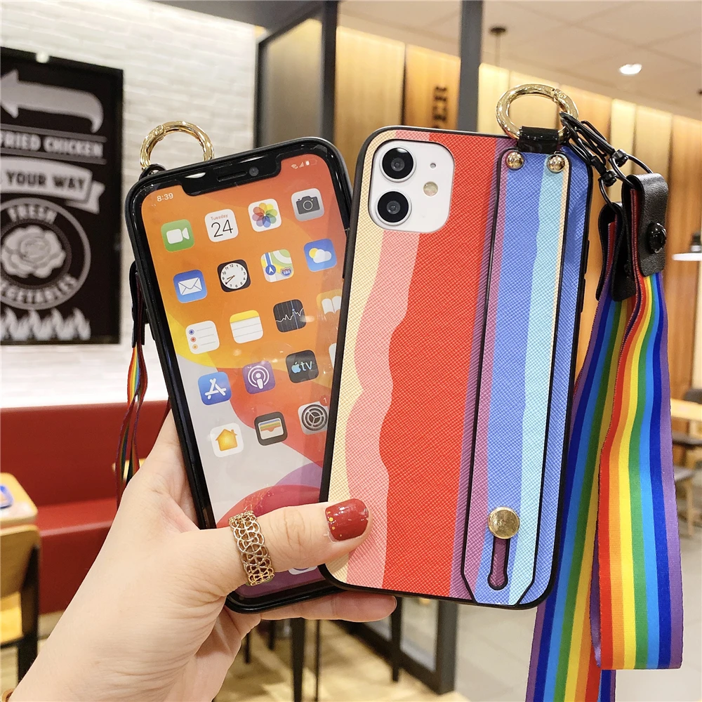 Чехол для Huawei Honor X10 5G 30 Pro 30s V30 PRO 8C 9A 8X 9 LITE Y5P Y6P Y7P Y8P Y5 Y6 Y7 Y9 2018 2019 Rainbow Handba | Мобильные
