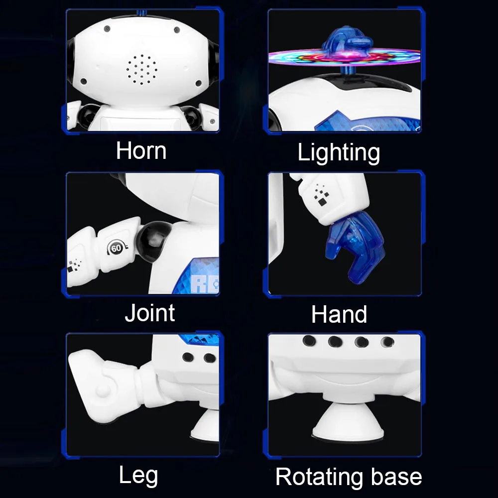 Вращающийся на 360 градусов умный космический танцевальный робот игрушка для