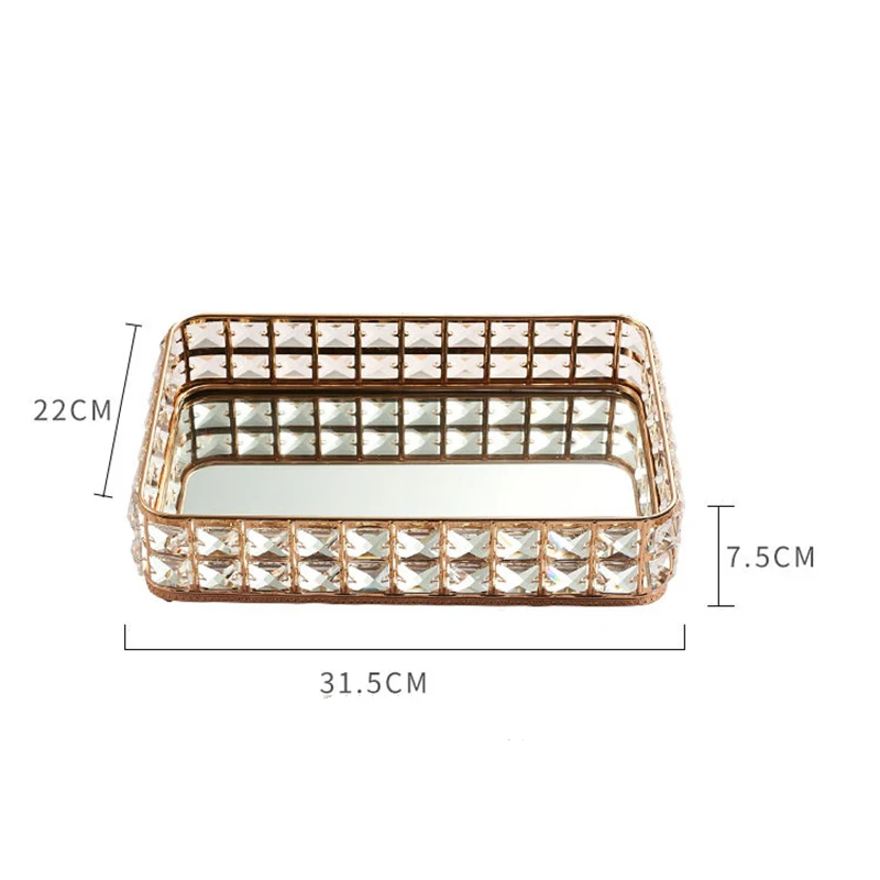 Кавайдим хрустальный поднос зеркальная подставка для торта Золотой лоток