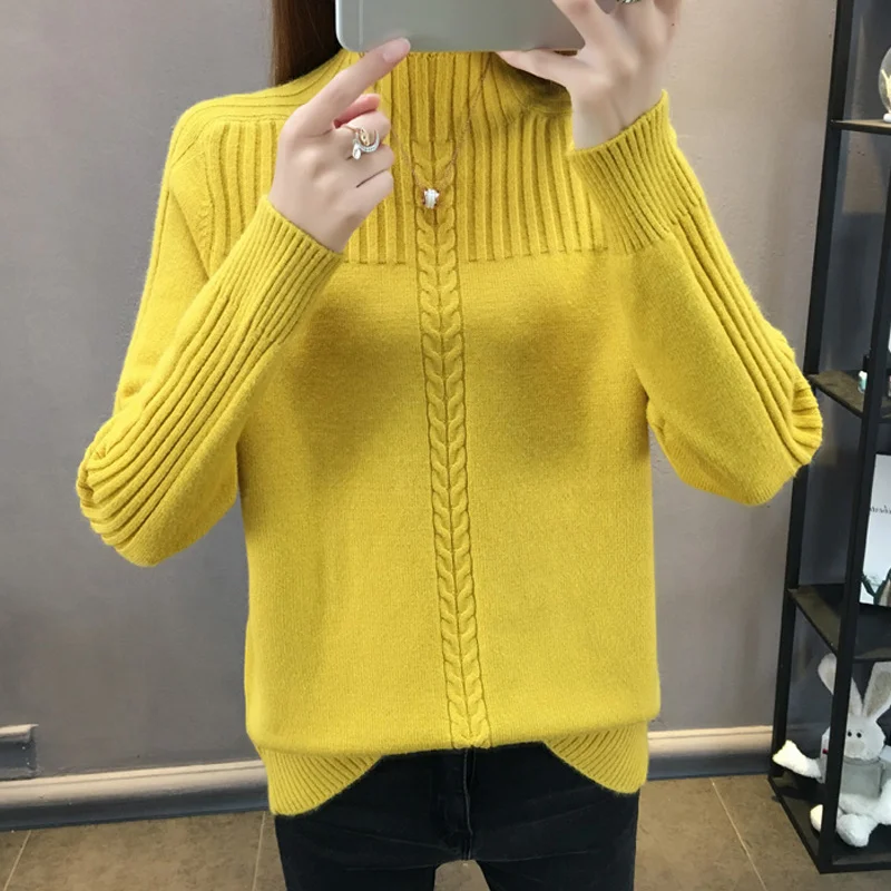 

Women's Sweater Pullover Sweaters Loose Korean Style Long Sleeve Knitted Sweater Women's Jumper