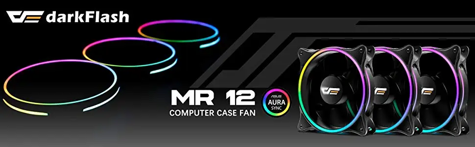 Aigo darkFlash DR12 чехол для компьютера PC охлаждающий вентилятор двойной Aura RGB 120 мм тихий+ ИК пульт дистанционного управления охлаждающий чехол для компьютера вентилятор процессора