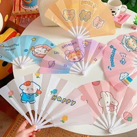 hot fashion summer cute cartoon small folding hand fan children student folding fan portable