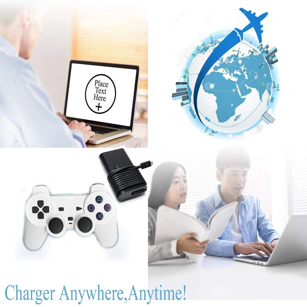 

65W USB C Type c Charger PD Power Adapter Replacement for Dell LA65NM170 DA30NM150 2YKOF, XPS 12 9250 13 9360 9370 9333