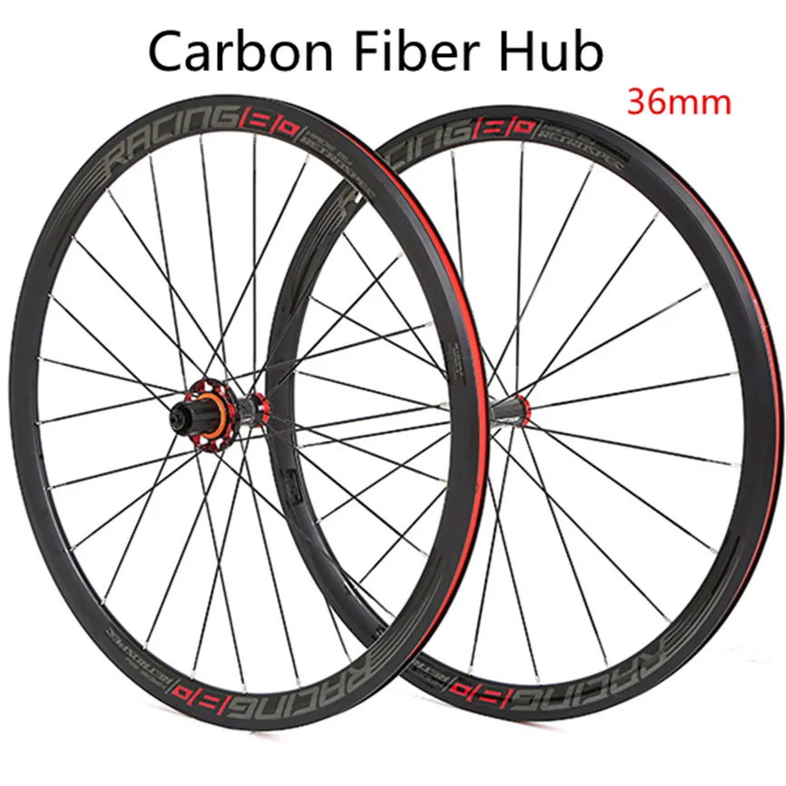 TW 700C Carbon Fiber Hub Road Bike Wheelset Aluminum Alloy 36mm Rim Four Sealed Bearing V Brake F20 R24 12Speed Cassette Wheels | Спорт и