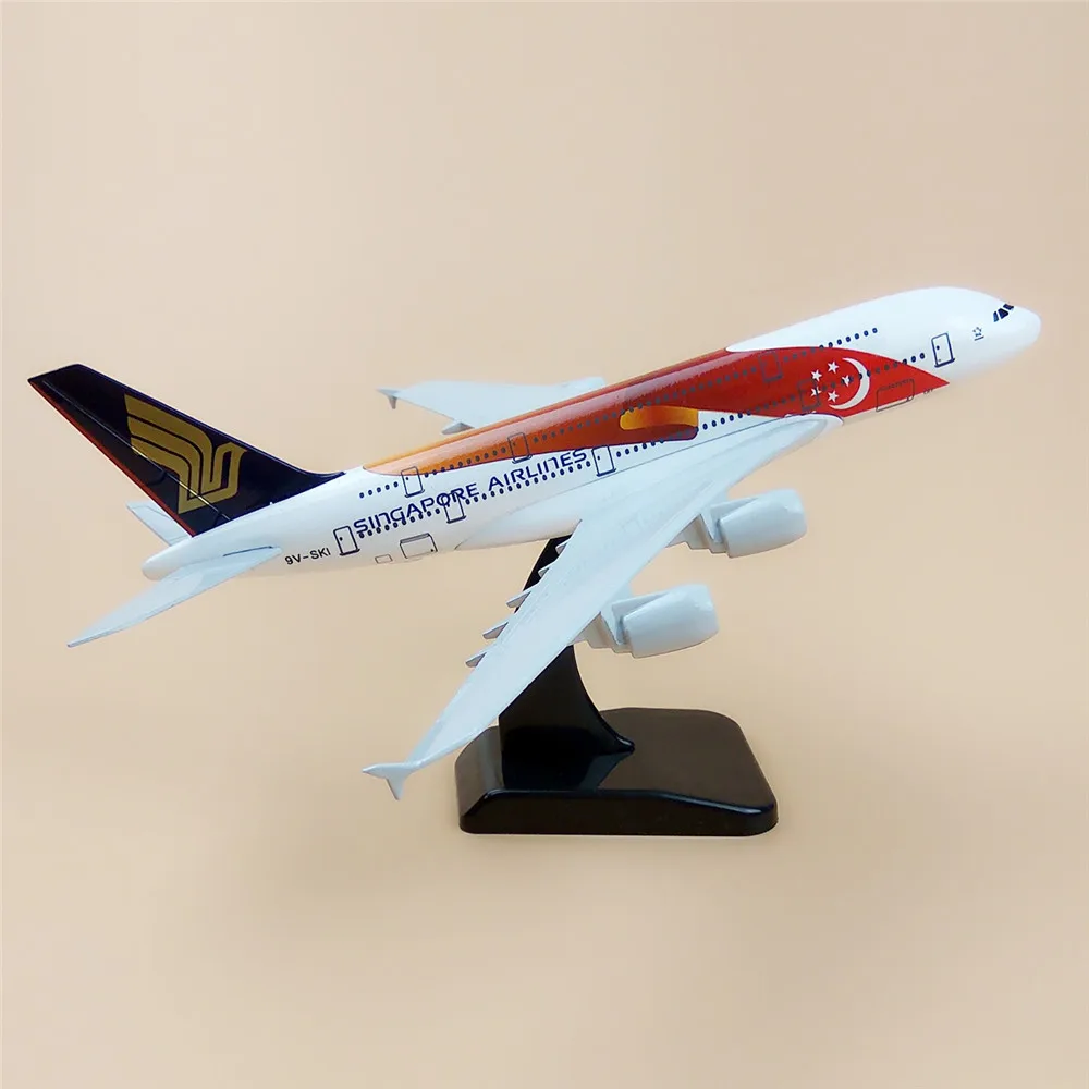 20 см Air Singapore Flag Airlines Airbus 380 A380 Airways модель самолета из металлического сплава с