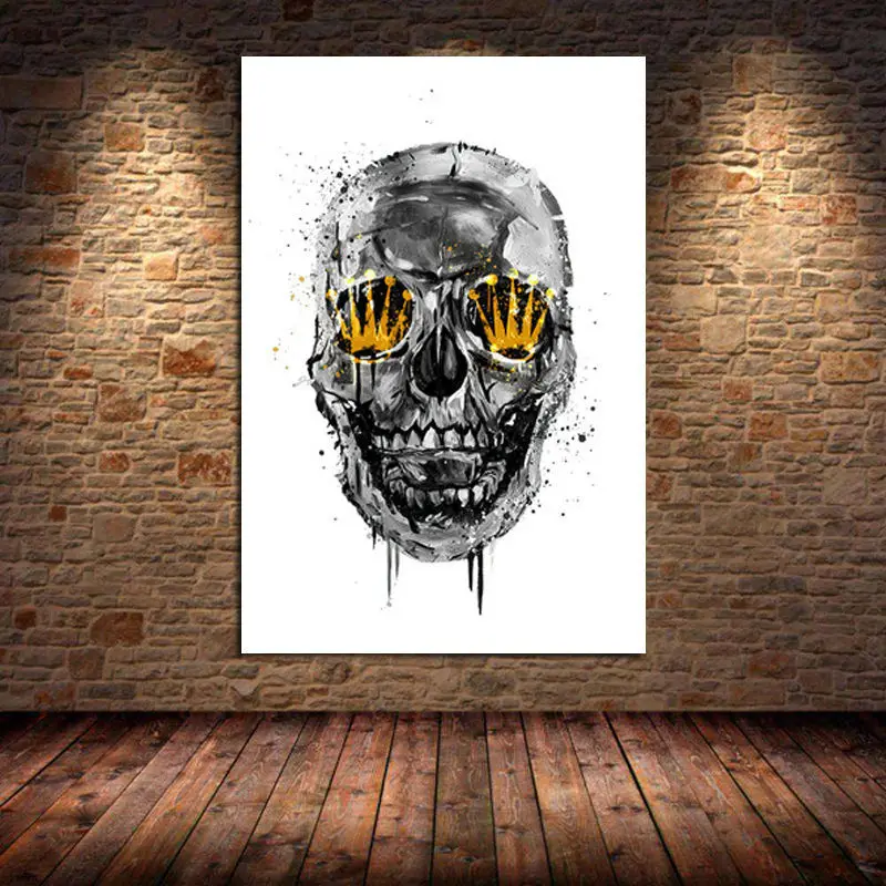 

Graffiti Abstract Green Skull Luxury Canvas Painting Posters Prints Decor Cuadros Wall Pictures for Living Room Bedroom Unframed