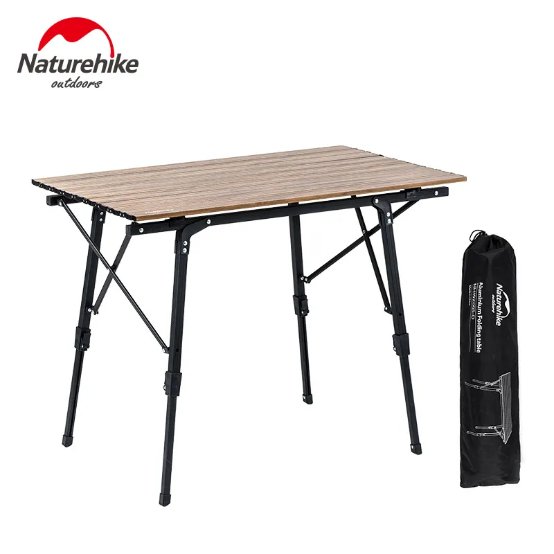 

Naturehike Camping Table Wood Grain Aluminum Alloy Folding Ultralight Portable Table Picnic Outdoor BBQ Table Adjustable Desk