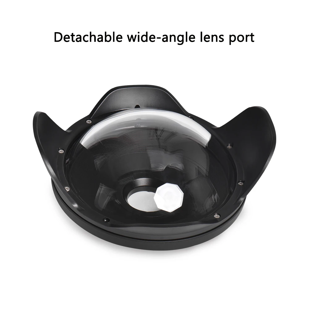 Wide Angle Dome Port Водонепроницаемый чехол с управлением Bluetooth для iPhone 6/7/8/X/XR, Крышка 60 м/195ft, защитный корпус для дайвинга, серфинга, плавания и подводного плавания - Color: Wide Angle Dome Port
