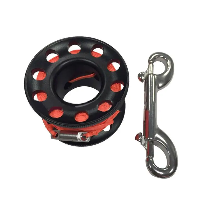 

Lightweight Scuba Diving Aluminum Alloy Spool Finger Reel with Bolt Snap Hook Clip Safe Equipment accessories