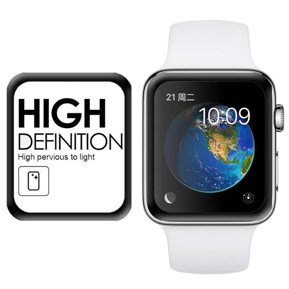Закаленное стекло для Apple Watch 4 5 3 2 полное покрытие защита экрана 40 44 38 42 мм пленка