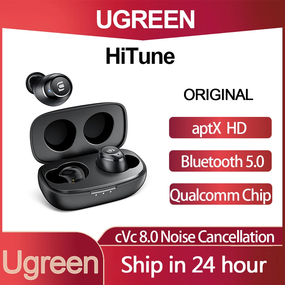 

UGREEN HiTune TWS Earphones Wireless Bluetooth 5.0 Headphones Qualcomm Chip AptX HD Noise Cancellation Earbuds Dual- Mode Play