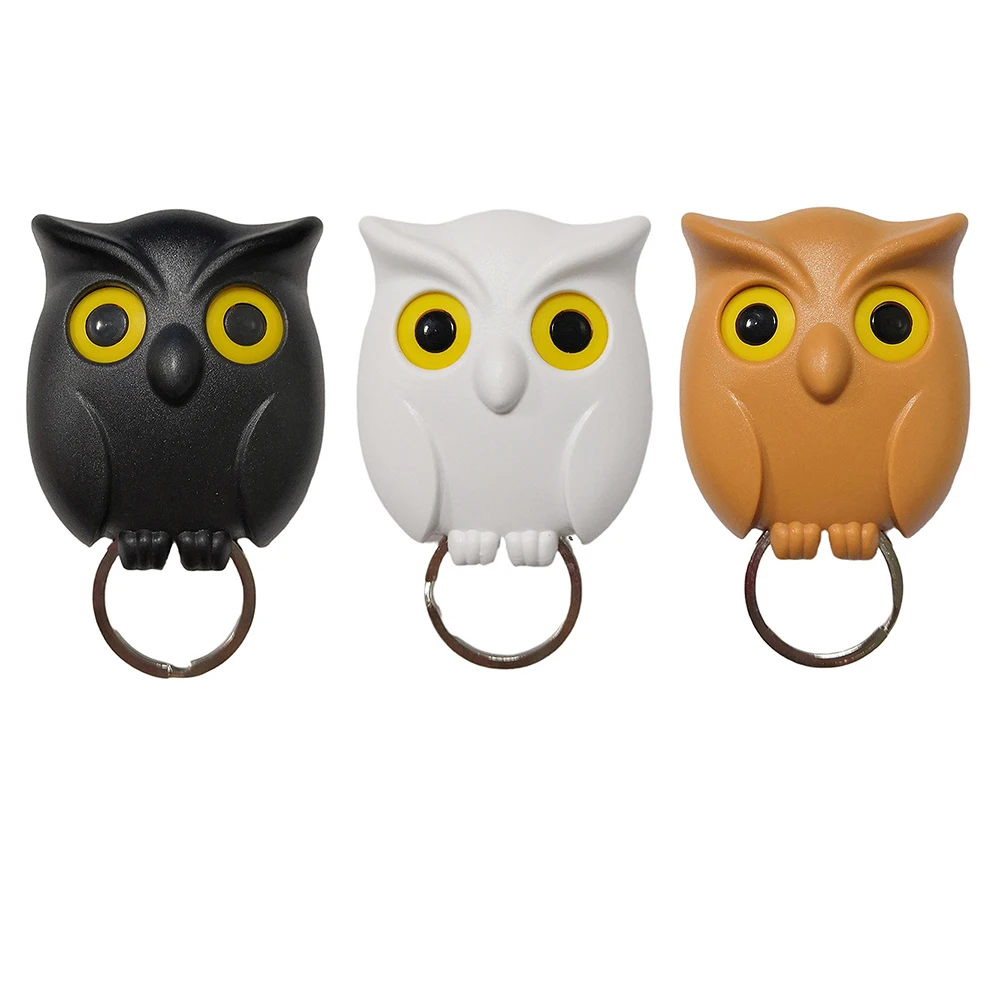 

1PC Perforation-Free Magnetic Sticky Hook Key Hook Owl Shape Wall Hook Keychain Cute Cartoon Wall Decoration Wall Storage