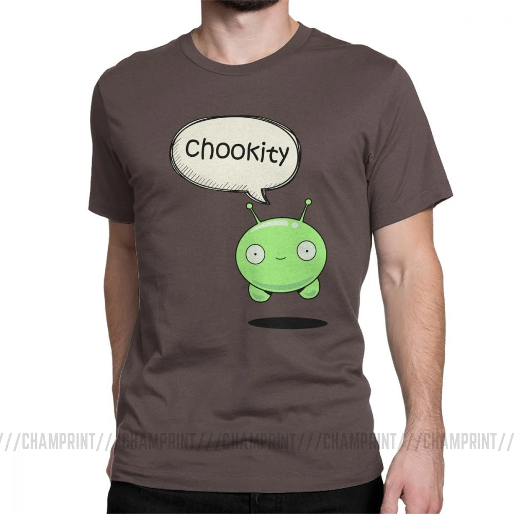 Мужская футболка Chookity Mooncake, Moon Cake Final Space Crazy, топы с круглым вырезом и коротким рукавом, чистый хлопок, футболка с принтом, футболка размера плюс - Цвет: Коричневый