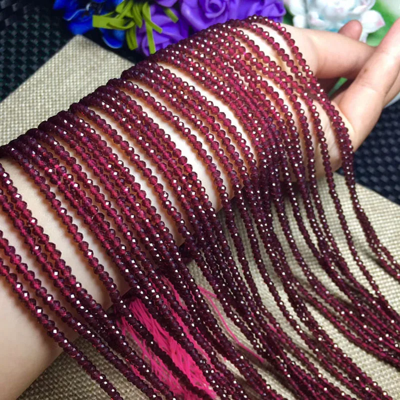 

Natural Garnet 3mm Faceted Loose Beads Handmade Natural Gem Jewelry Beads Accessories for DIY jewelry making design