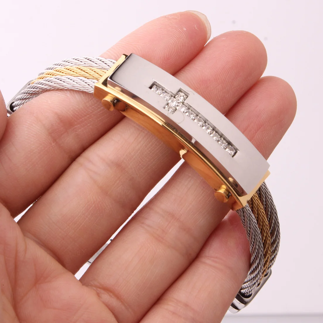 Браслет-цепочка мужской 3 ряда из нержавеющей стали браслеты для щиколоток