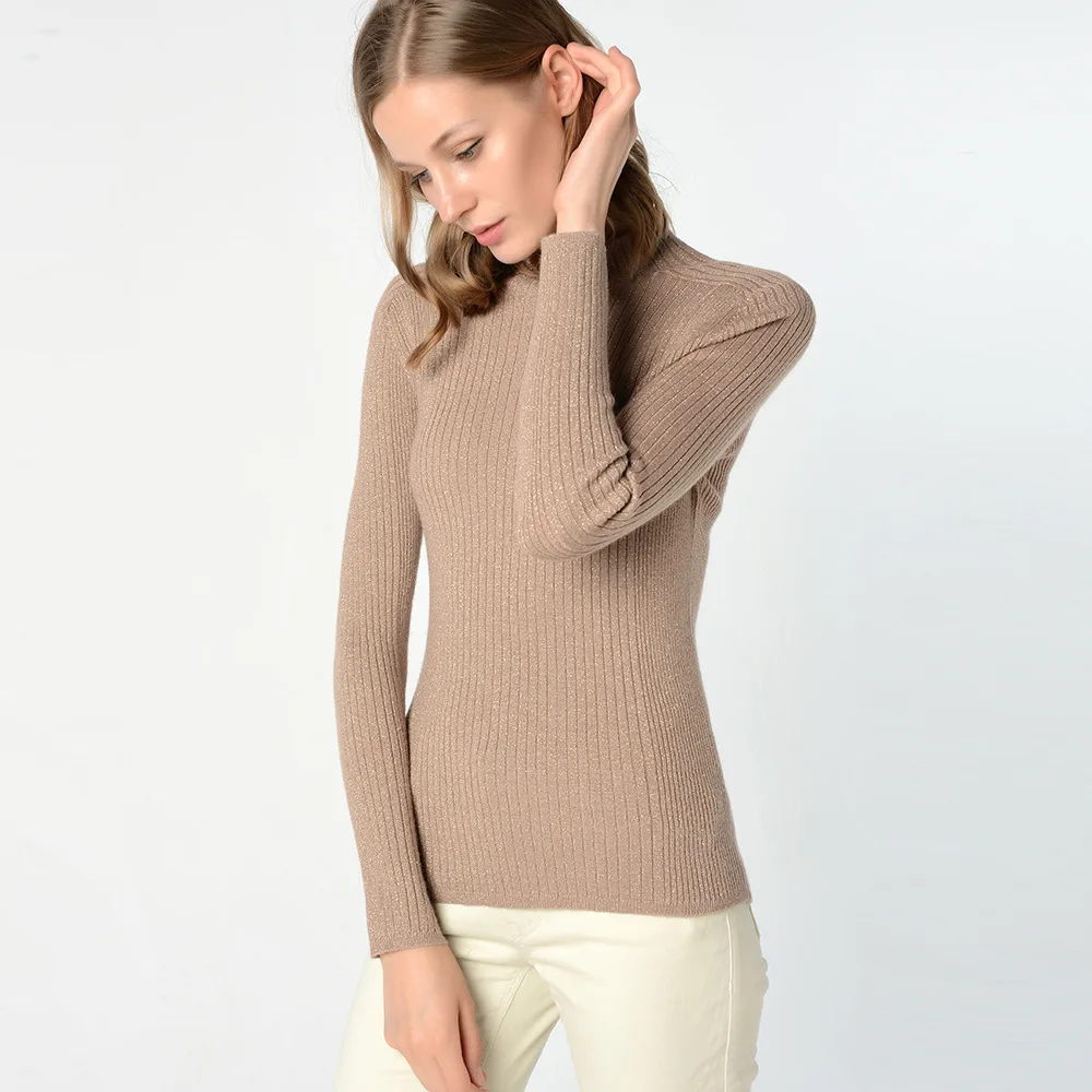 Женский пуловер и свитеры HLBCBG весенне-осенний базовый свитер с блестящим