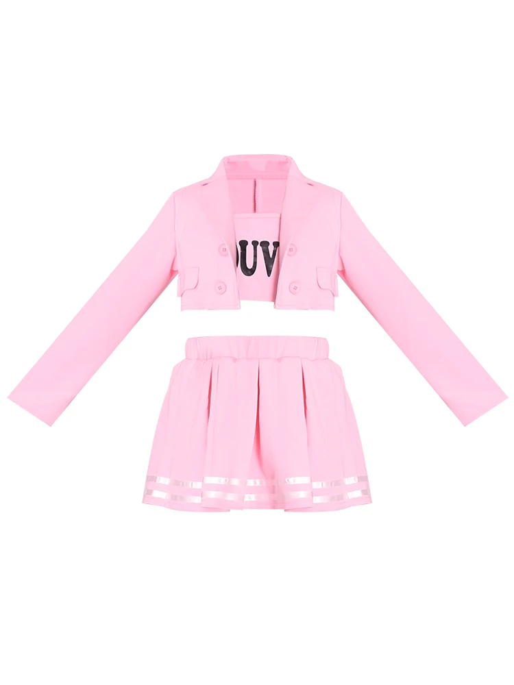 Женские модные розовые комплекты Детский костюм для джазовых танцев уличная