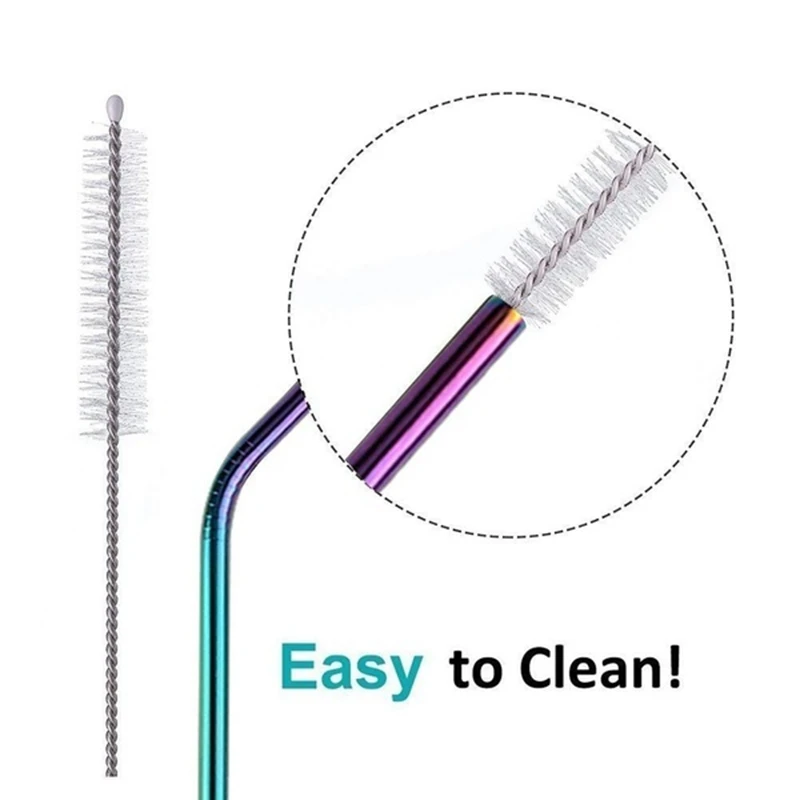 4 шт. соломинки из нержавеющей стали многоразовые металлические трубочки для