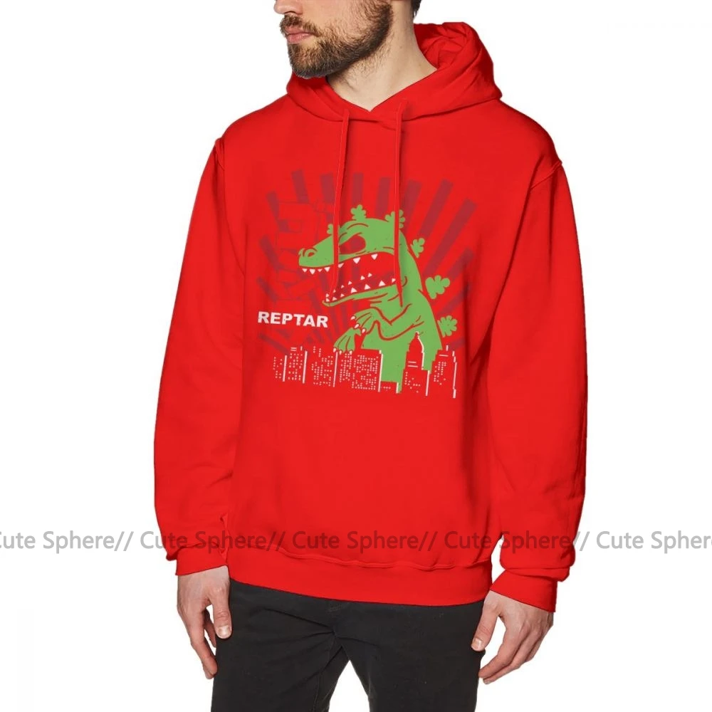Rugrats худи Green Reptar Rugrats толстовки Красный Длинный пуловер худи мужские повседневные хлопковые уличные теплые толстовки - Цвет: Red
