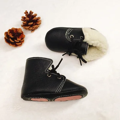 Зимняя обувь для маленьких мальчиков и девочек зимняя теплая с шерстяной