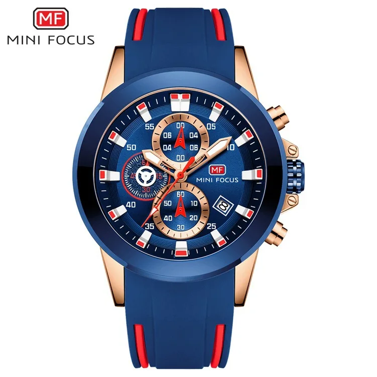 

MINIFOCUSMF0287G men's sports watch silicone strap men's quartz watch