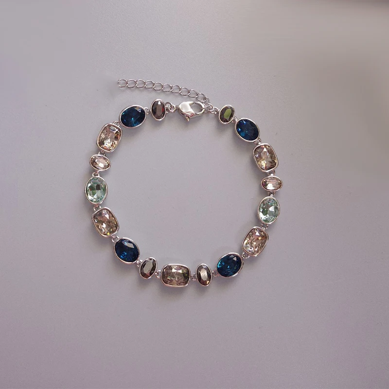 

Fashion Jewelry SWA New Blue Crystal Bracelet Charming Colorful Crystal Decoration Ladies Luxury Jewelry Romantic Gift