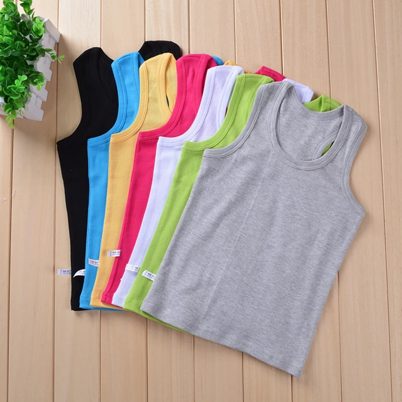 Хлопковая майка для малышей футболки маленьких мальчиков и девочек яркие цвета