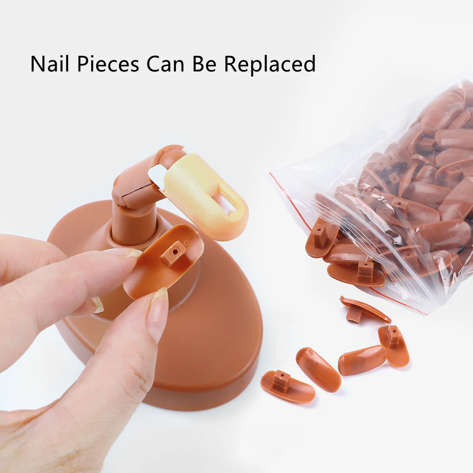 1 Набор Pratice Finger Display(3 шт Fingernail + 100 наконечников) для акриловых наконечников ногтей