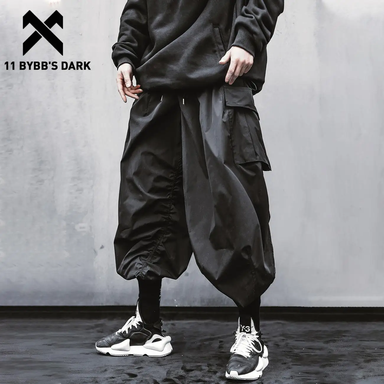

Брюки-карго BYBB'S DARK мужские, уличная одежда, эластичные шаровары по бокам, мешковатые штаны, свободные Джоггеры в стиле Харадзюку, Функционал...