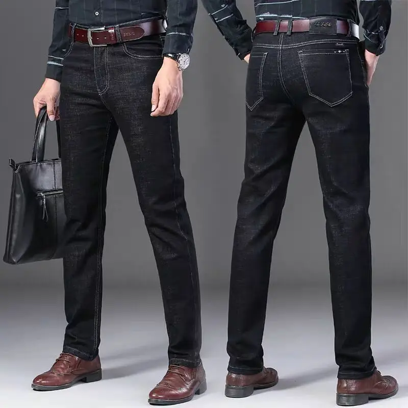 VOMINT Новый Для мужчин повседневные джинсы на подкладке из хлопка содержащий микро