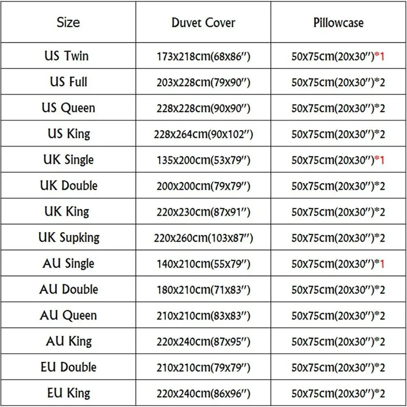 

Bedding Set 2/3Pcs Duvet Cover Set Black And White Single/Double/Twin/Full/Queen/King Size AU/EU/US/UK Bedspread with pillowcase