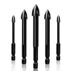 Крестовые шестигранные насадки для плитки, Открыватель для стекла, керамики, бетона, сплав, размер 45681012 мм, сверла, стеклянные насадки