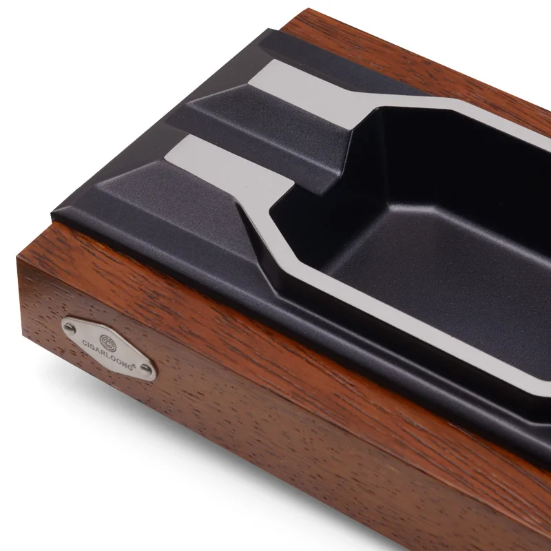 Пепельница для сигар Большая Металлическая из массива дерева оригинальная