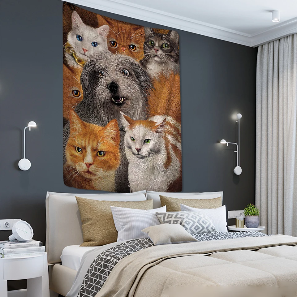 Красивый котенок с выражением красивый гобелен мандалой настенное пляжное