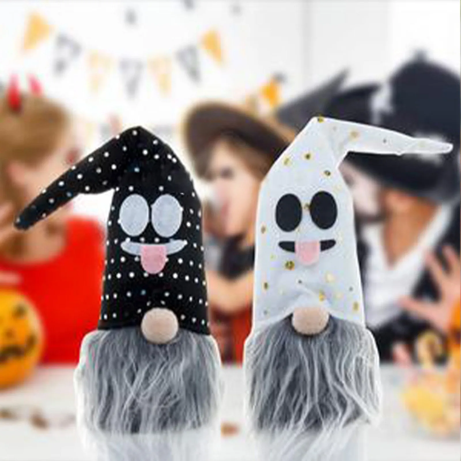 

Halloween Faceless Doll With Gradient Lights Plush Toy Ghost Festival Dwarf Glowing Doll Toys For Children kawaii Room Decor