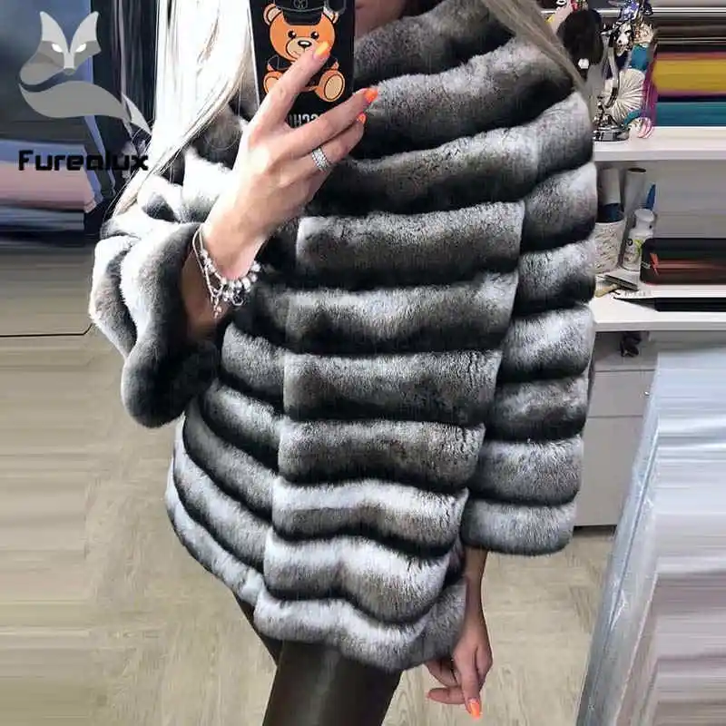 Натуральная Шуба из кролика Рекс зимняя куртка 100% натурального кроличьего меха