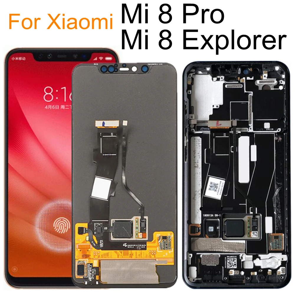 

6.21" AMOLED For Xiaomi Mi 8 Mi8 Pro Explorer In-Screen Fingerprint LCD Display Touch Screen Digitizer Assembly Replacement