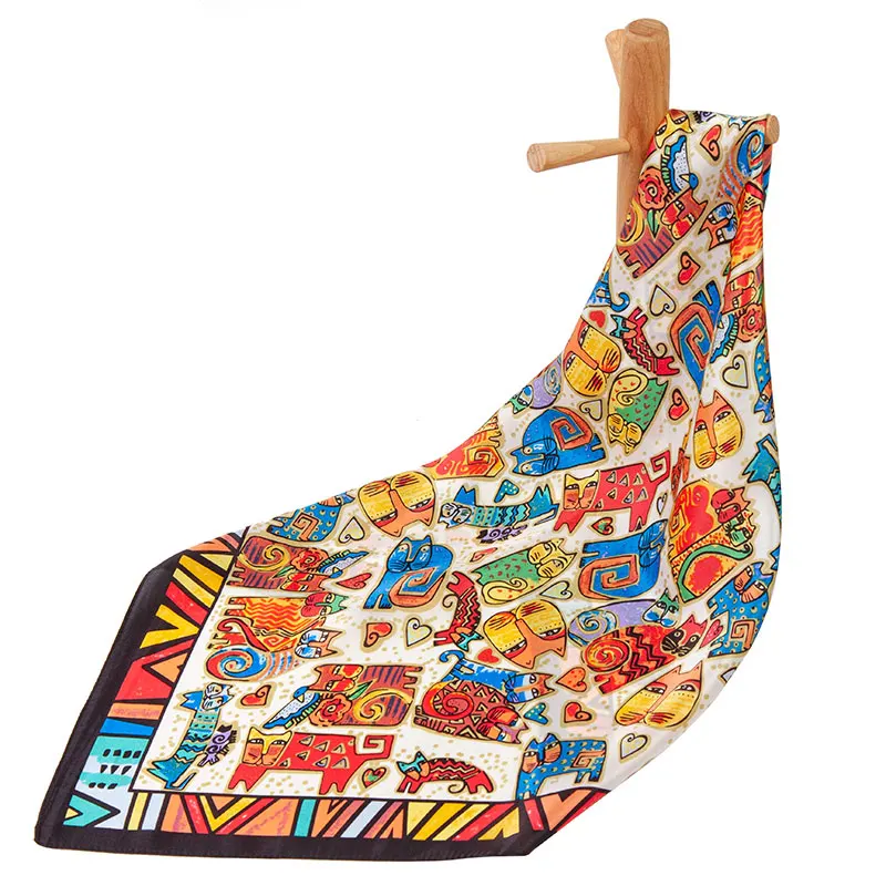 Шарф из чистого шелка Женская бандана женский шарф для волос носовой платок в