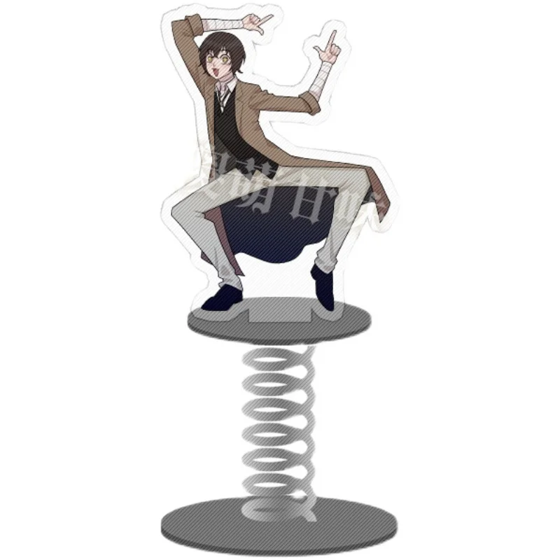 

Wholesale Anime Bungo Stray Dogs Dazai Osamu Spring Shake Stand Model Acrylic Toy Desktop Decor Collection Fun Creative Gifts