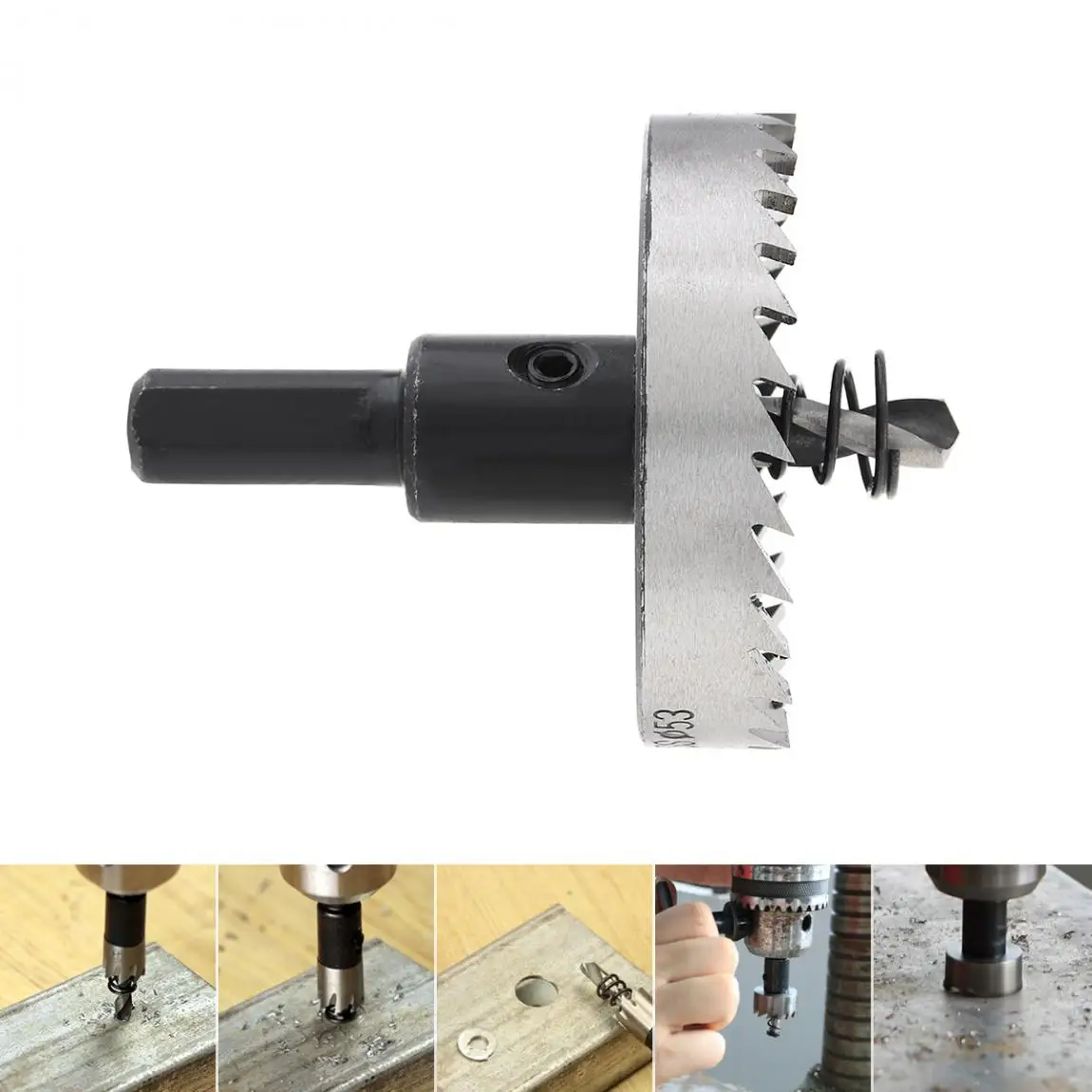 

1 pcs Hole Saw 53mm High Speed Steel Gear Type Hole Saws for Stainless Steel Pipe / Aluminium Pipe with Hexagon Wrench