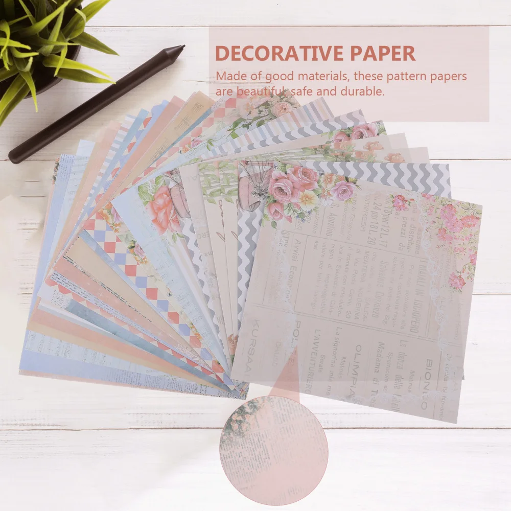 

2 Sets/48sheets Pattern Paper Lovely Scrapbook Paper Decorative Paper for DIY