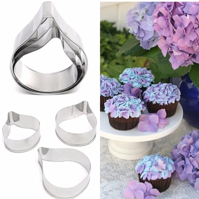 New 3 Piece Fondant Cake Mould Stainless Steel Sugar Flower Mould