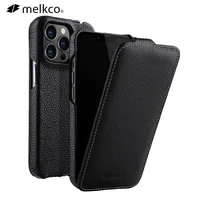 melkco flip case for iphone 13 pro max mini genuine leather business luxury fashion natural cowhide phone bag cover