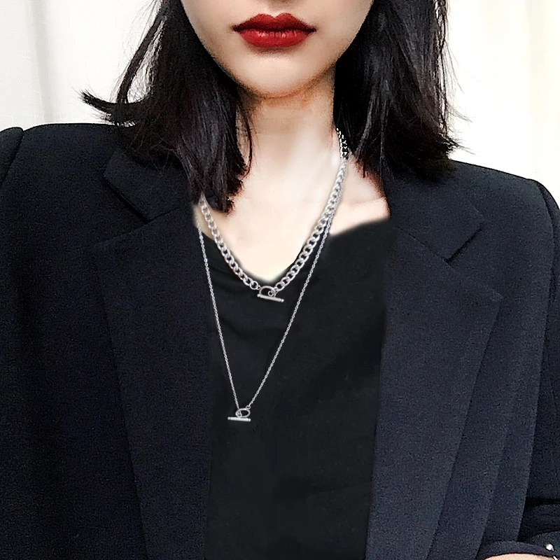 Простое женское ожерелье из нержавеющей стали в стиле хип-хоп рок | Украшения и
