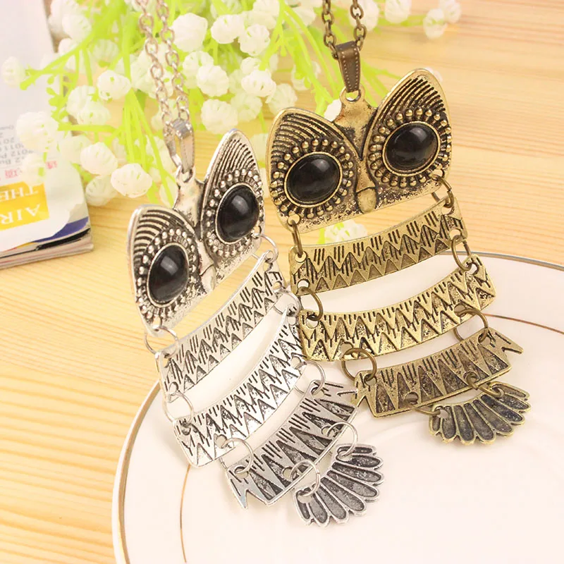 Top Sale Owl Fashion Jewelry Korean Style Retro Metal Necklace Long Sweater Chain Punk European and American | Украшения и