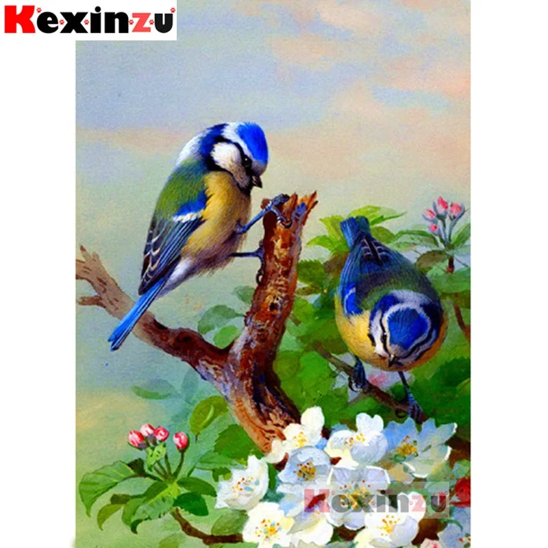 Алмазная 5D картина птица и цветы квадратная/круглая сделай сам 3d вышивка